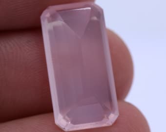Faceted Rose Quartz Gemstone, AAA+ High Quality 14.95 CT Gemstone For Jewelry Making, Faceted Radiant Cut Gemstone, Anniversary Day Gift
