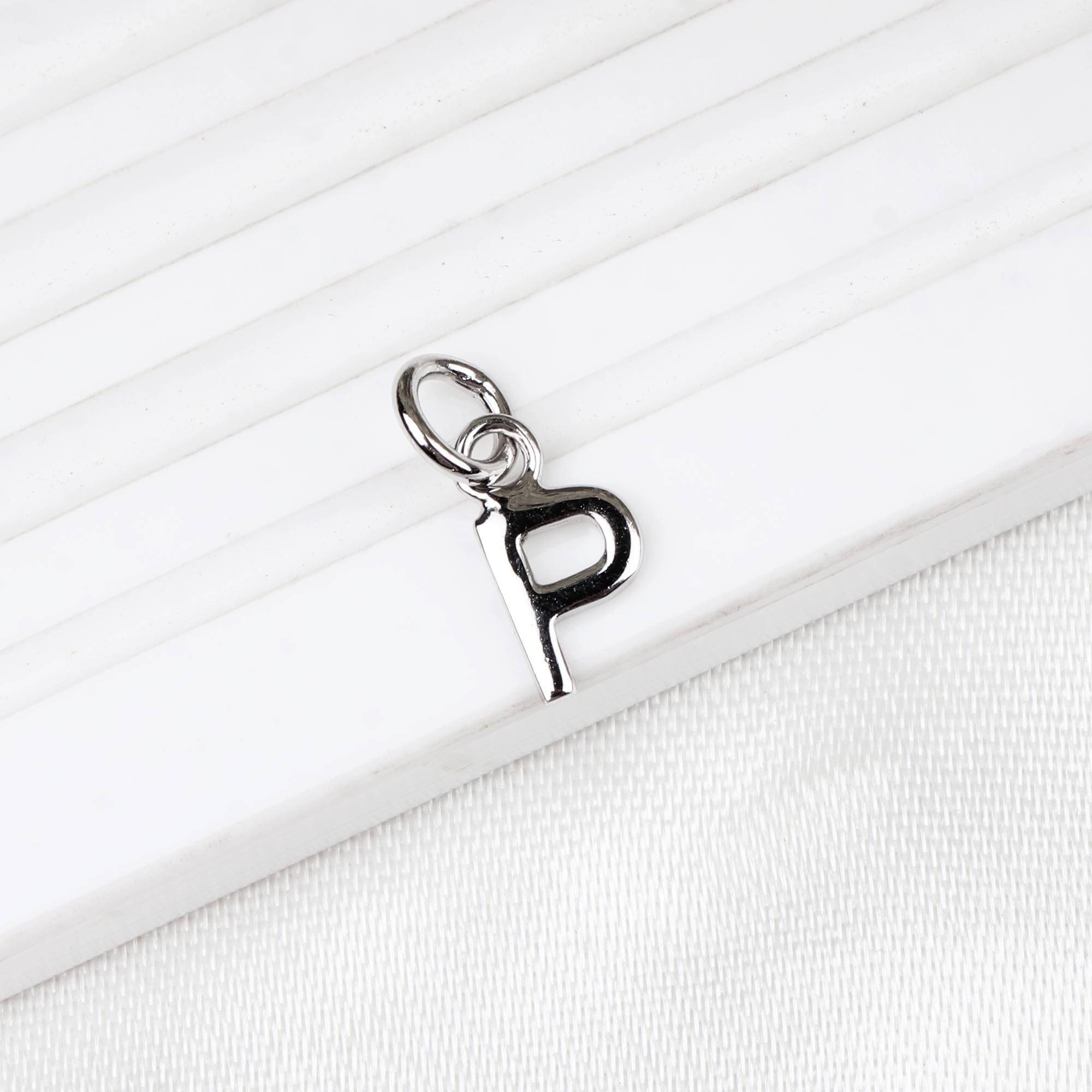 925 Sterling Silver Initial Pendant: Personalized Alphabet Letter