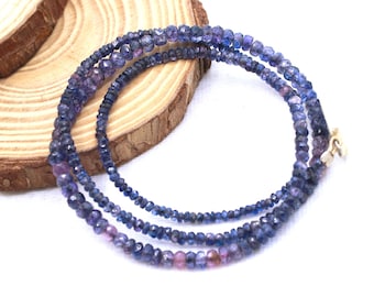 Iolite Gemstone Necklace : 925 Sterling Silver