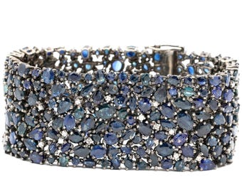 Natural Iolite 925 Sterling Silver Bracelet