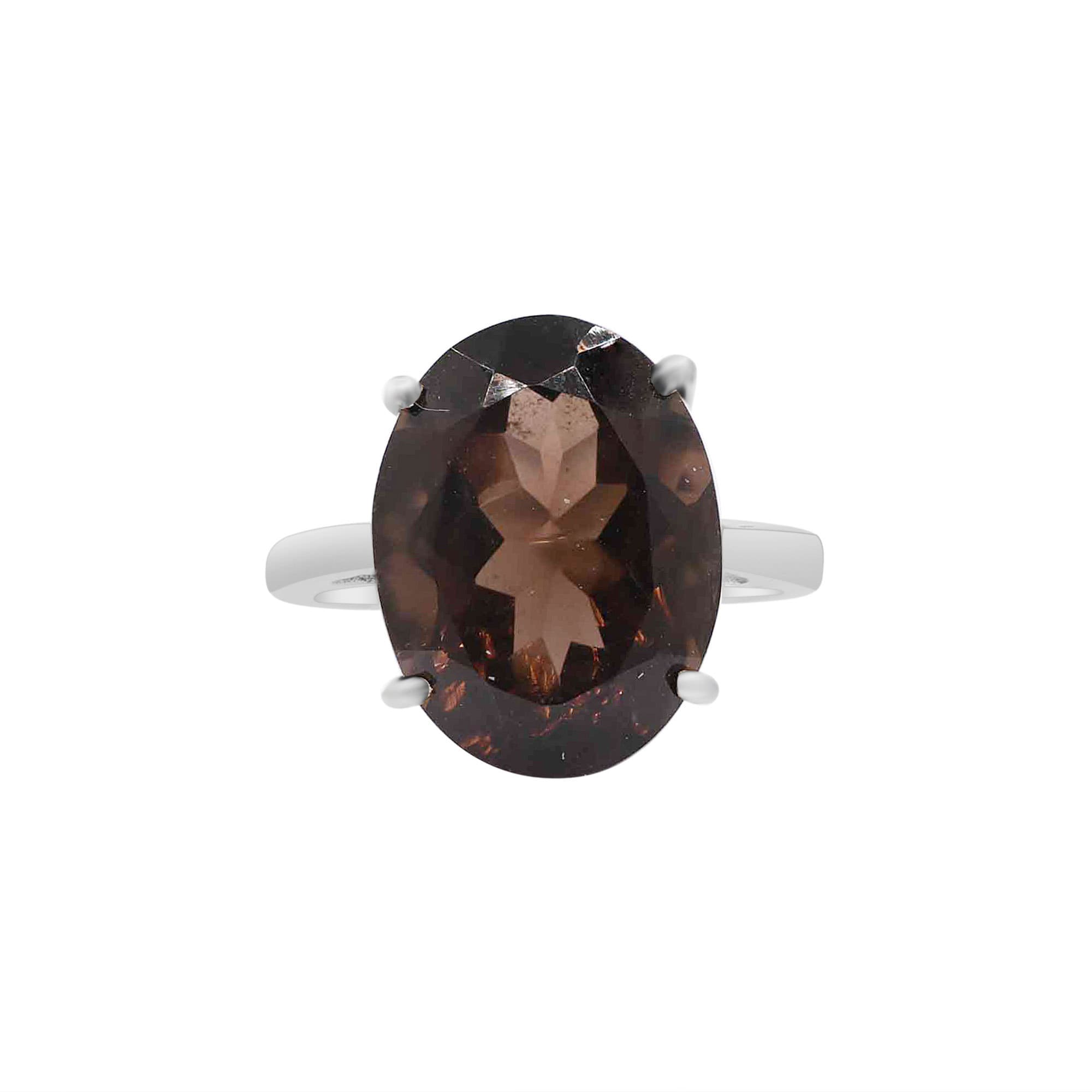 Smoky Quartz Silver Ring, 925 Sterling Silver Ring, Statement Silver Ring, Smoky Quartz Gemstone Ring, Silver Jewelry Ring, Birthday Gift