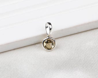 Yellow Citrine Round Faceted Gemstone 925 Sterling Silver