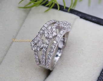 Bague diamant blanc : or blanc 18 carats