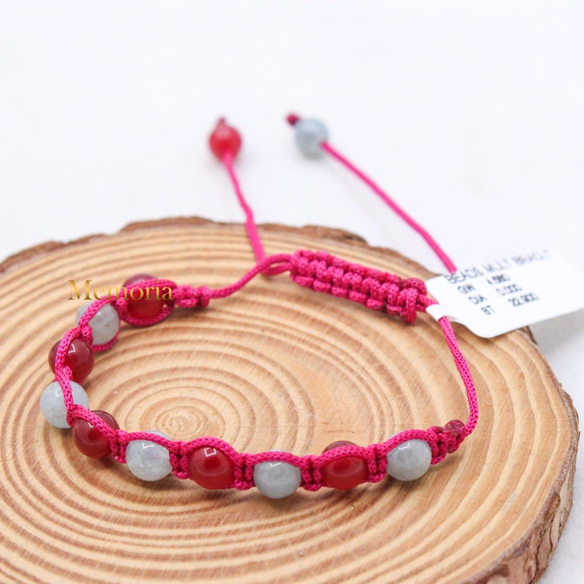 イーシャ ハンドメイド マクラメアミ 天然イシブレスレット-bracelet