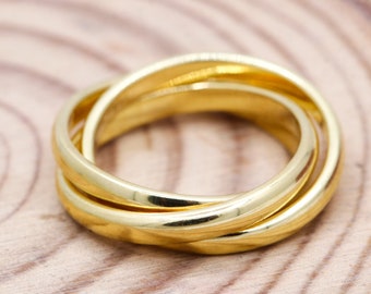 Multi Band Boho Rolling Ring : 925 Sterling Silver