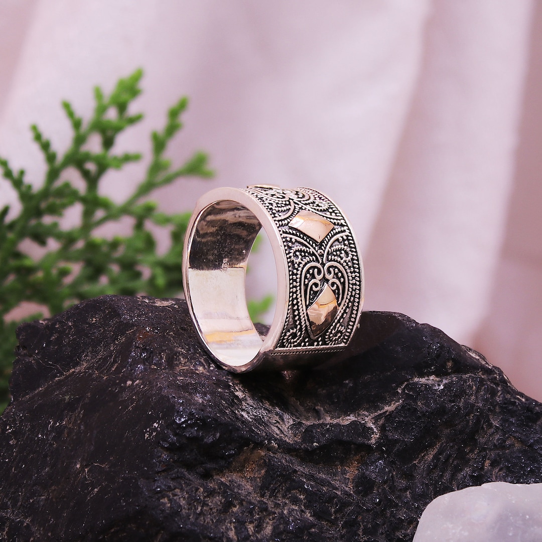 Sterling Silver Thumb Band Ring Designer Thumb Band Ring Hammered Thumb Band Ring Boho Sterling Silver Band Ring Statement Band Ring Etsy