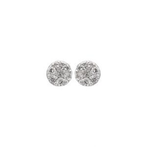 Genuine Diamond Stud Earrings, 18k White Gold Diamond Stud Earrings, Diamond Gold Stud Earrings, Anniversary Day Gift