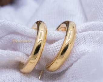 Gold Plated Sterling Silver Hoop Earring : Small Boho Style