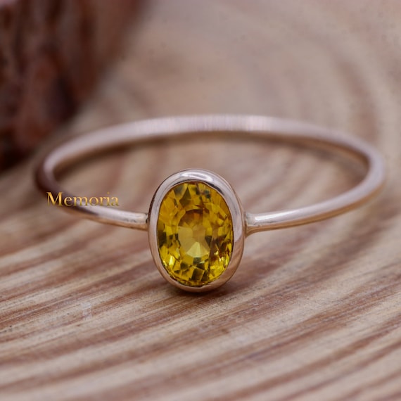 Yellow Sapphire Gemstone : 9k Yellow Gold Ring - Etsy