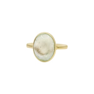Green Tourmaline Ring, 18k Yellow Gold Ring, Tourmaline Gemstone Ring, Promise Tourmaline Ring, Statement Ring, Anniversary Gift