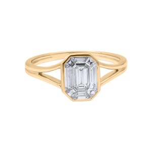 Handmade White Diamond Ring, 18k Yellow Gold Ring, Gold Diamond Ring, Gold Jewelry Ring, Statement Ring, Birthday Gift