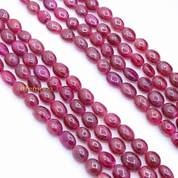 JaipurJewels 20 Inch Natural Ruby Beaded Necklace – 240 Cts, Enhanced Red, Handmade, Strand Style