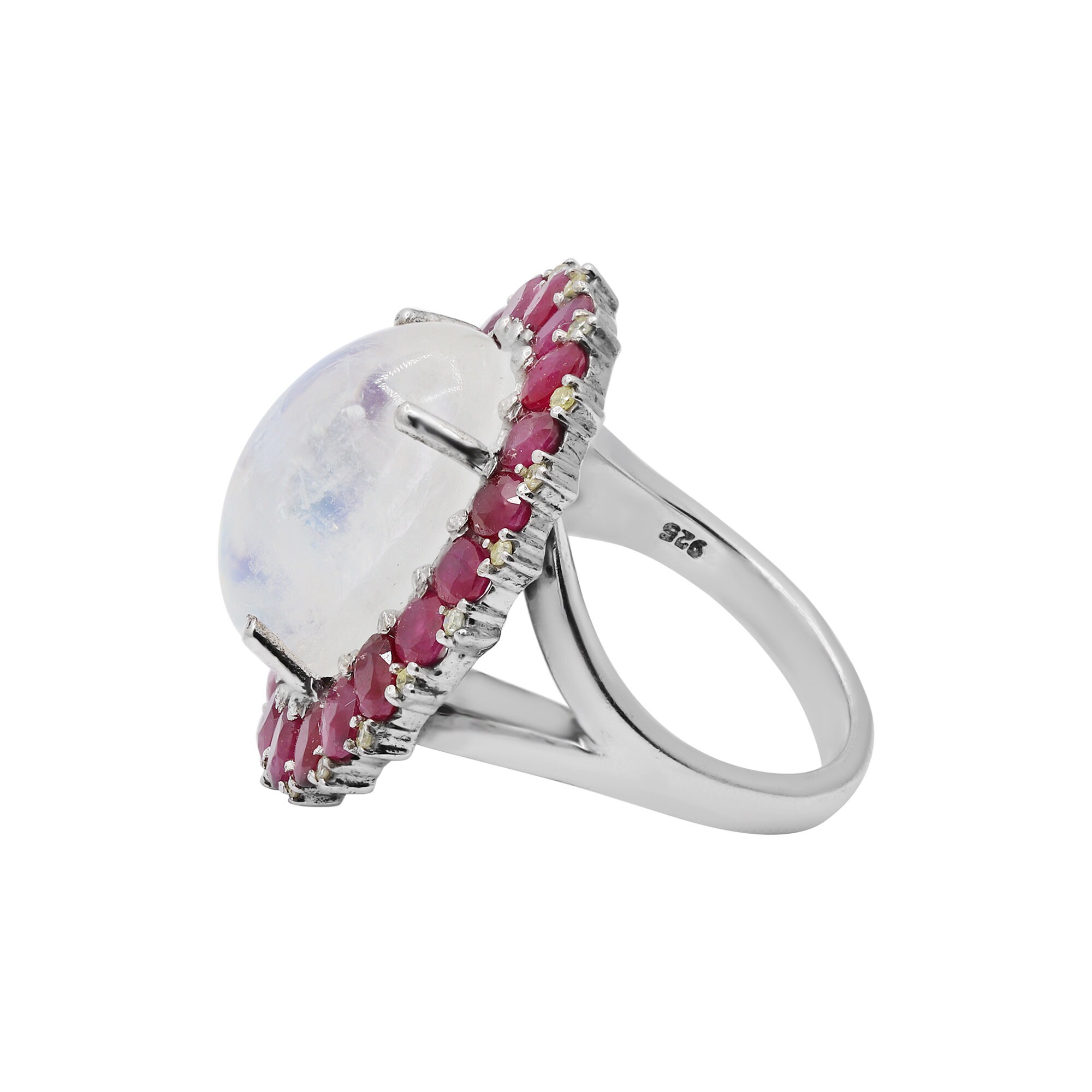 Rainbow Moonstone x Star Ruby Necklace Moon Magic - Authentic 