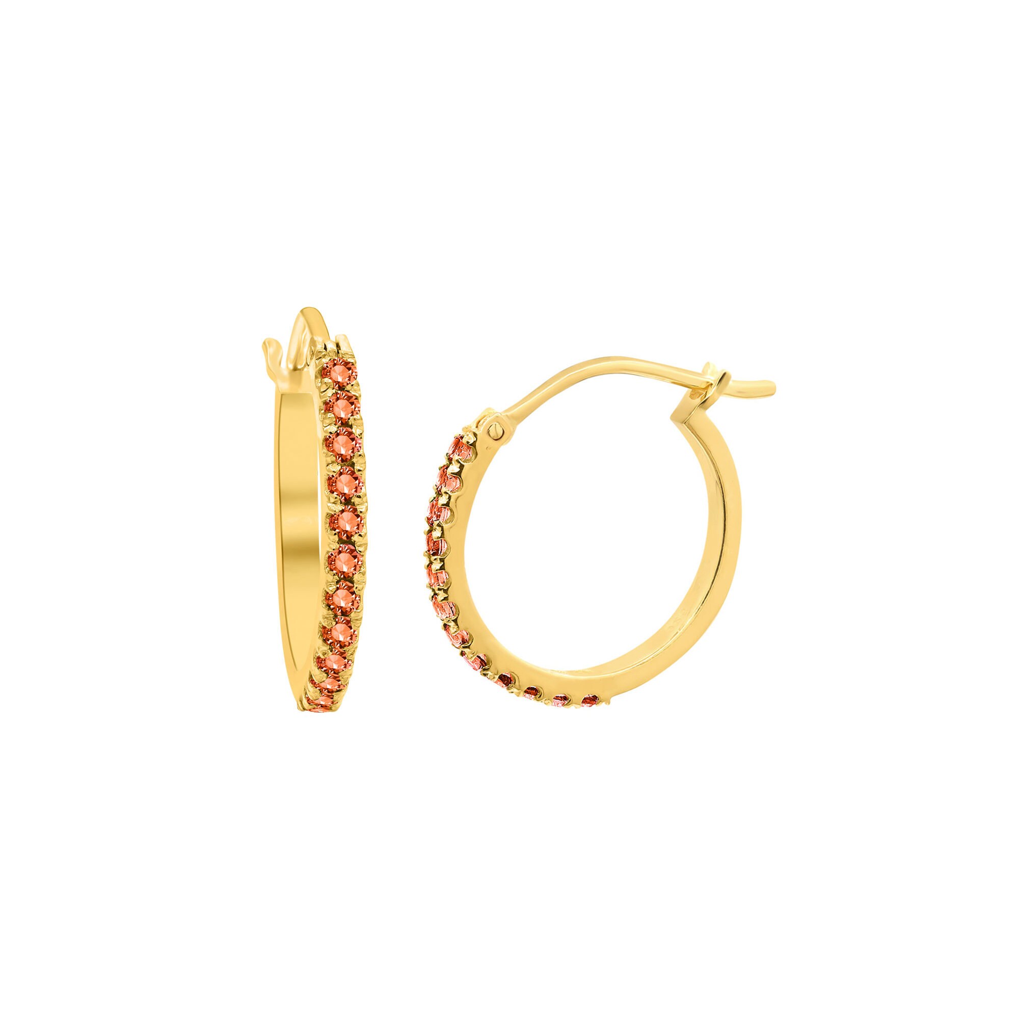 Cubic Zircon Hoop Earrings, Sterling Silver Hoop Earrings