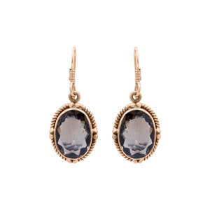 Natural Smoky Quartz  Earrings, 925 Sterling Silver Earrings, Smoky Quartz Dangle Earrings, Dangle Drop Earrings, Boho Smoky Earring For Her