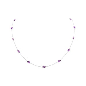 Handmade Faceted Amethyst Necklace: Sterling Silver Charm Necklace
