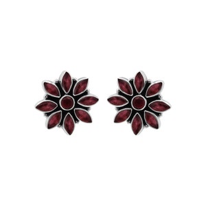 Rubinblommaörhänge: 925 sterlingsilver