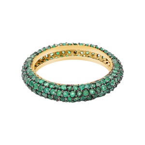 Emerald Eternity Ring, Eternity Ring, Victorian Emerald Band, Birthstone Ring, Women's Ring, Engagement Ring,Silver Ring, Green Eternity