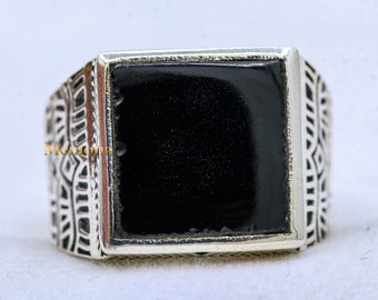 Ethical 925 Sterling Silver Ring, Black Onyx Gemstone Jewelry Ring, Fine Silver Ring, Silver Solitiare Ring,Handmade Jewelry,Mother's Gifts