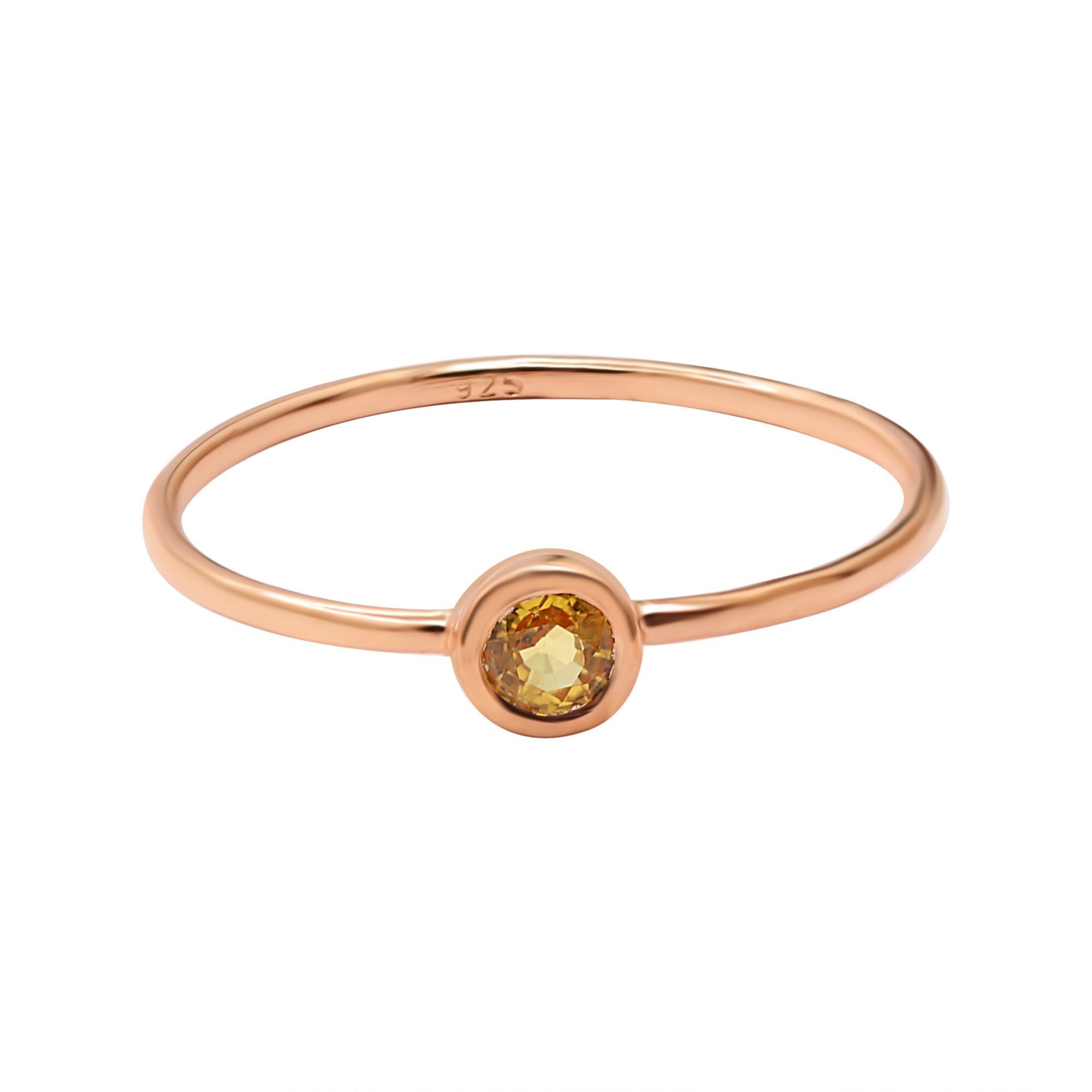 Gelber Saphir Ring, Saphir Edelstein Ring, Zierlicher Gelber Saphir Ring, Minimalistischer Gelb Saphir Ring, Saphir Ring Geburtstagsgeschenk