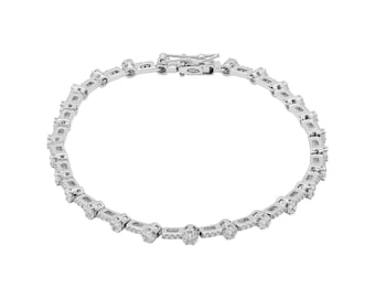 Diamond Tennis Bracelet- 7.5 Inch  Size Gemstone Bracelet- Natural Diamond Bracelet- Tennis Bracelet Jewelry- Valentine Day Gifts