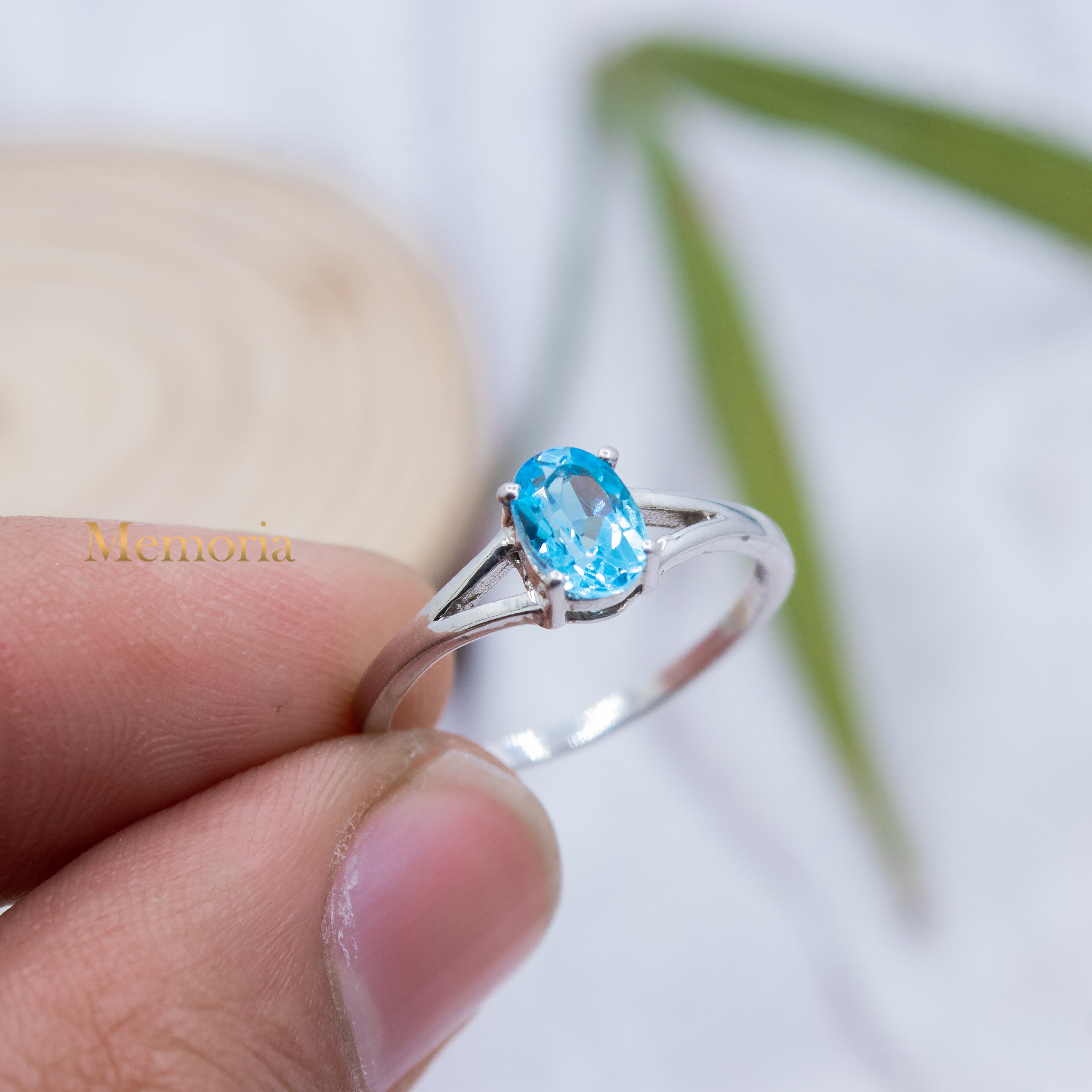 Buy Attractive Blue Topaz Statement Ring 925 Sterling Silver Ring