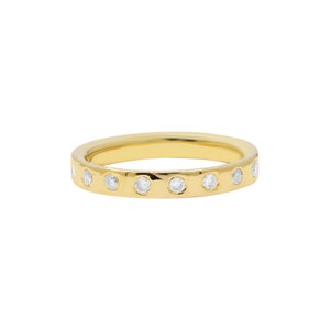 14k Gold White Diamond Wedding Band