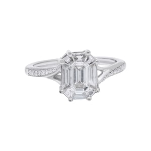 Diamond Engagement Ring, 18k White Gold Ring, Wedding Ring, Anniversary Diamond Ring, Solitaire Diamond Ring, Birthday Gift