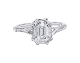Diamond Engagement Ring: 18k White Gold