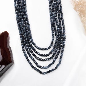 Blue Quartz Gemstone Necklace Beads, Gemstone Beaded Necklace, Stone Jewelry Beaded Necklace, Gemstone Beads Strand, Birthday Gift
