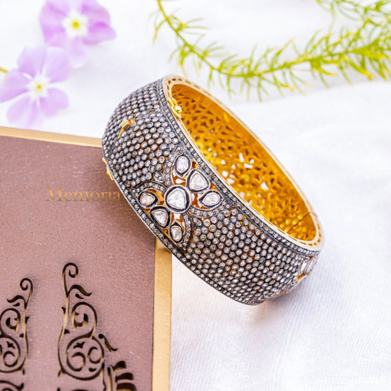 Elegant Silver American diamond Kada bangle – diya jewellery india