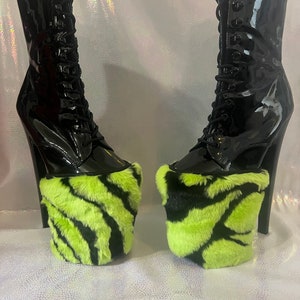 Pleaser heels boots covers toe 4 platform protectors dance rave pole dancing fur
