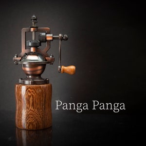 Wood pepper grinder, adjustable grind vintage style mechanism, Pepper corn and spice mill, Farmhouse kitchen, 5th anniversary wood gift Panga Panga