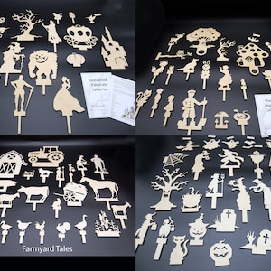 Shadow puppet theatre, Shadow puppets, Wonderful Story telling aid, Educational toy to inspire Creative play, Wooden play set image 8