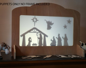 Shadow Puppet Sets, The Nativity story Puppets, Christmas shadow puppets, Marionette theatre, Tabletop theatre