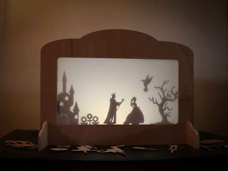 Shadow puppet theatre, Shadow puppets, Wonderful Story telling aid, Educational toy to inspire Creative play, Wooden play set image 2