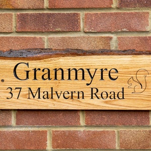 Solid oak house sign, Wooden sign, Bespoke house sign, House number sign, Oak new home gift, Summer house sign