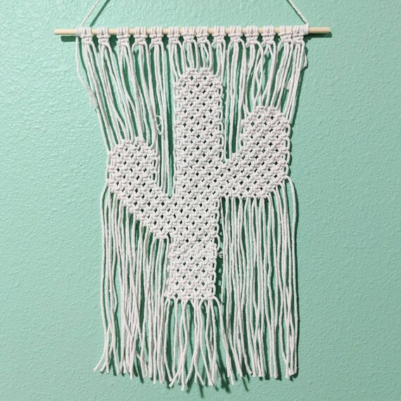 Makramee Kaktus Wandbehang - Etsy.de