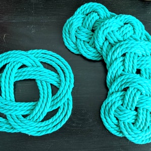 Turks Head Knot Trivet and Coaster Set