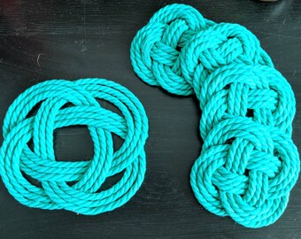 Türken Kopf Knoten Trivet und Untersetzer Set