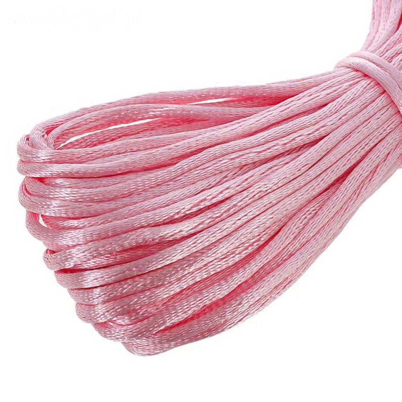 Satin cord 3mm Pink Cord for Weaving Silk Cords Decorative Etsy