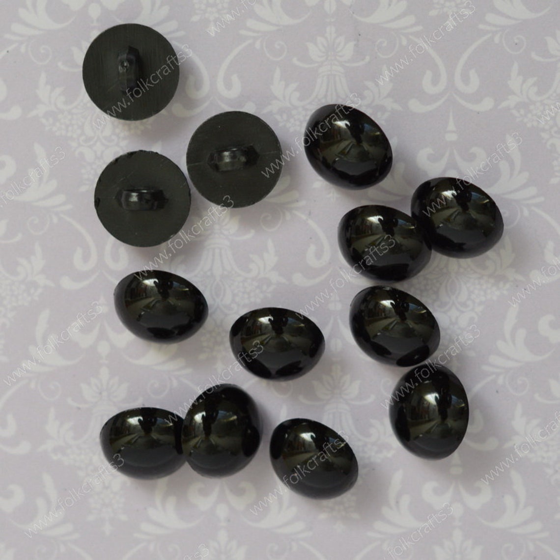Craft eyes Plastic Eyes 10mm Eyes on the eyelet 12 mm Black Etsy