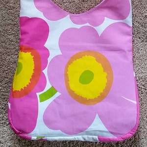 Tote Bag – Marimekko Fabric – Pink Unikko Design – Travel Tote Bag – Travel Shoulder or Cross-Body Bag – Fabric Tote - Ladies Gift