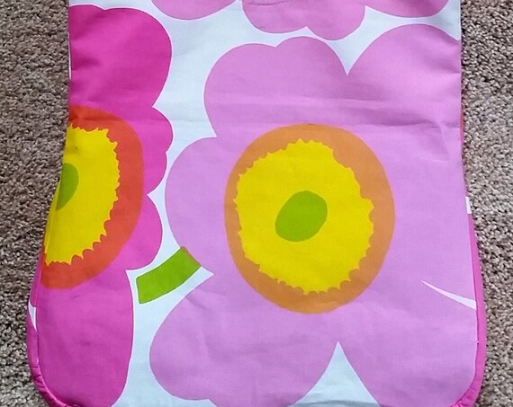 Tote Bag – Marimekko Fabric – Pink Unikko Design – Travel Tote Bag – Travel Shoulder or Cross-Body Bag – Fabric Tote - Ladies Gift