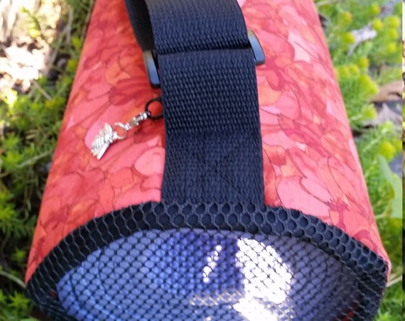 Easy-Go Yoga Mat Bag - Yoga Mat Carrier - Multipurpose Bag - Cotton Fabric - Red Bag - Mesh Bag -