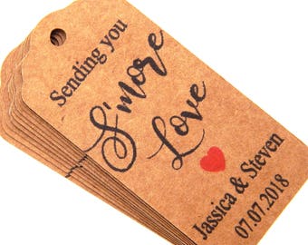 10 - 100 pcs. Custom Sending You Smore Love Tags, Personalized Smore Favor Tag, Custom Wedding Tags, Favor Tags