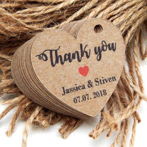 10 100 pcs. Custom Favor Tags, Wedding Favor Tag, Personalized Tag, Bridal Shower Tags, Thank You Tags, Gift Tag, Hang Tags, Party Favor image 1