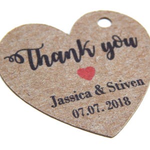 10 100 pcs. Custom Favor Tags, Wedding Favor Tag, Personalized Tag, Bridal Shower Tags, Thank You Tags, Gift Tag, Hang Tags, Party Favor image 3