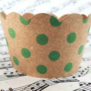 Set di 5-50 pc. Kraft marrone ondulato pois Cupcake wrapper, marrone Craft carta Cupcake Liners, bicchieri di carta Kraft, Wedding Cupcakes