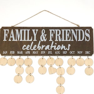 Family Birthday Board, Birthday Calendar, Birthday Sign, Family Calendar, Family Celebrations, Birthday Reminder, Family Tree